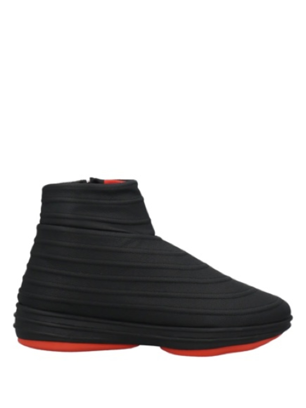 Valextra Black Leather High Top Zip Sneakers Orange Sole EU 37 US 7
